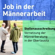 zwei Männer im Gespräch im Park - Job in der Männerarbeit Vernetzung