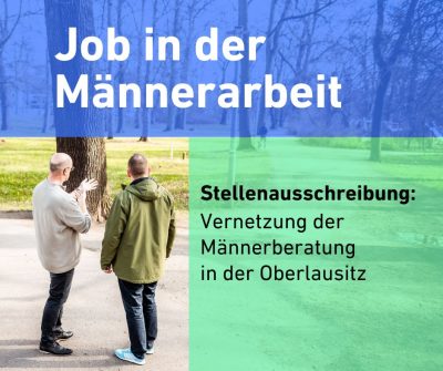 zwei Männer im Gespräch im Park - Job in der Männerarbeit Vernetzung 